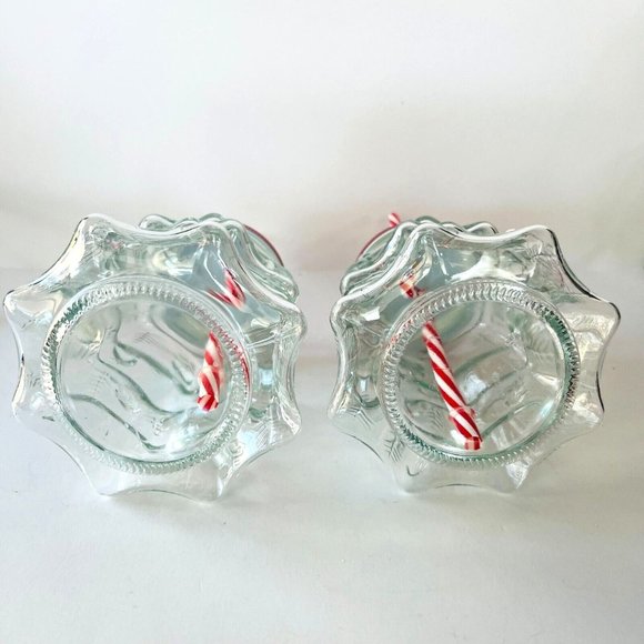 Amici Home Holiday Time 2 Clear Glass Christmas Tree Sipper with Red Lid Straw - Picture 8 of 14